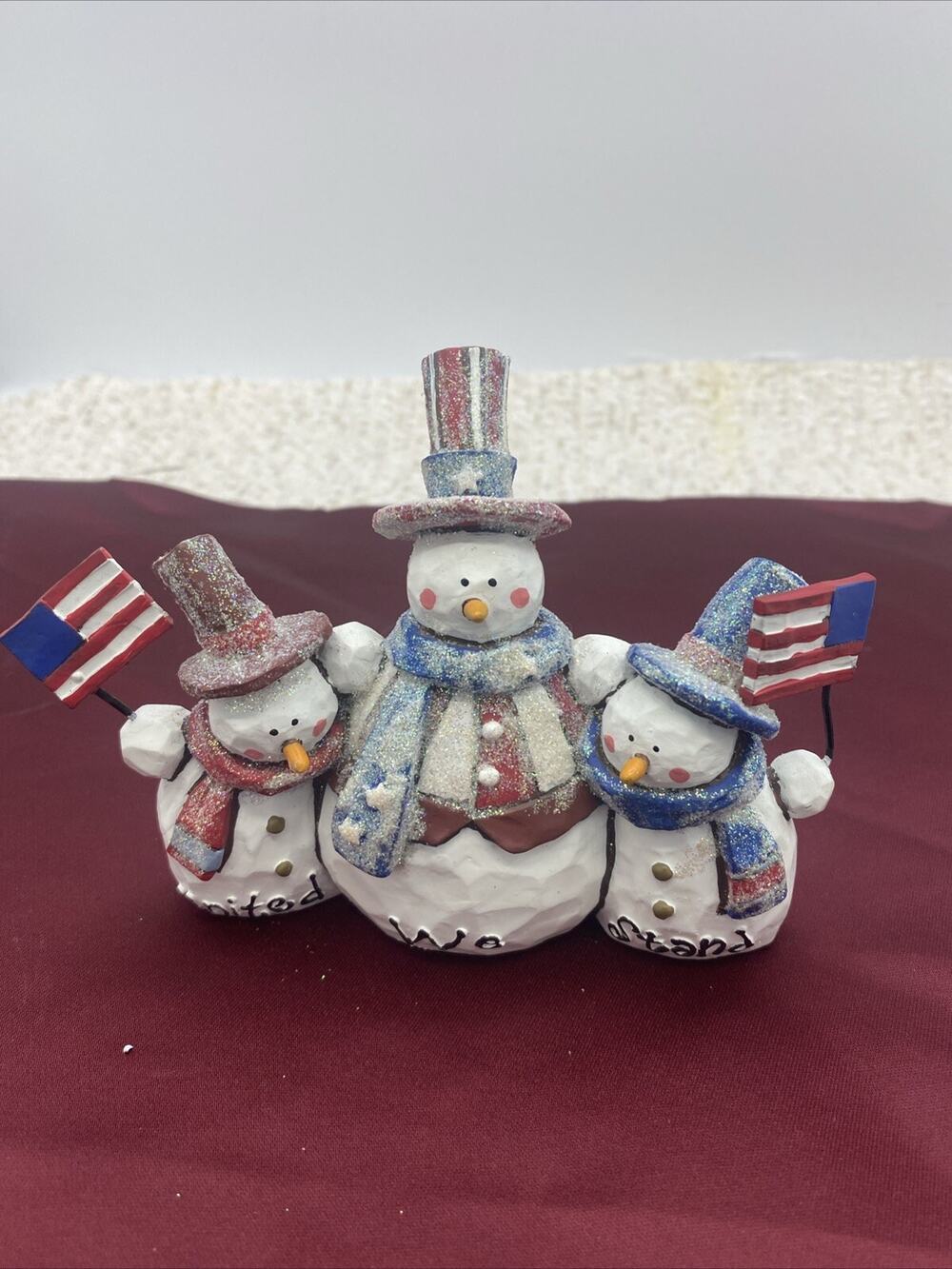 Kurt Adler Santa’s World Welcome Main Street United We Stand Table Piece Snowman